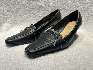 Amalfi for Nordstrom Elly Black Calf 8 1/2 W Women's Shoes with Box Very Clean - Picture 1 of 14