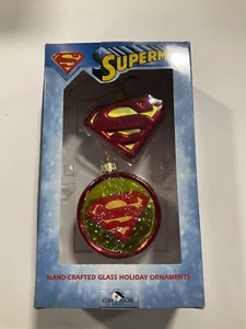 Adornos navideños de vidrio artesanal de Superman Kurt S. Adler - Imagen 1 de 1