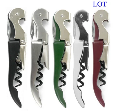 2 Abridores - Sacacorchos Doble Bisagra Camareros Vino Cerveza Abridor de Botellas Cortador Foto 1 de 4