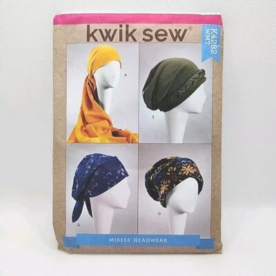 Kwik Sew Crafts 4282 Misses' Headwrap Turban & Hat Sewing Pattern Size S-L Uncut - Image 1 of 4