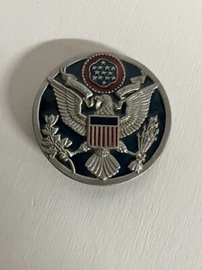 Classic American EAGLE Full Metal BELT BUCKLE COUNTRY Western SLV USA seller - Picture 1 of 3