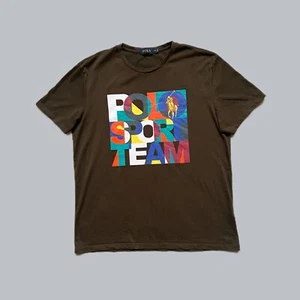 Camiseta POLO RALPH LAUREN Rara Para Hombre Caqui Algodón Estampado Logo Talla XL - Imagen 1 de 7