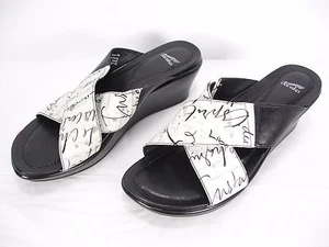 DANSKO LEATHER PLATFORMS WEDGES SLIDES OPEN TOE SANDALS SHOES WOMEN'S 39 - Picture 1 of 9