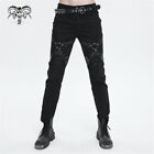 Pantalon long décontracté décontracté pour hommes mode diable noir gothique punk harnais pantalon ajusté