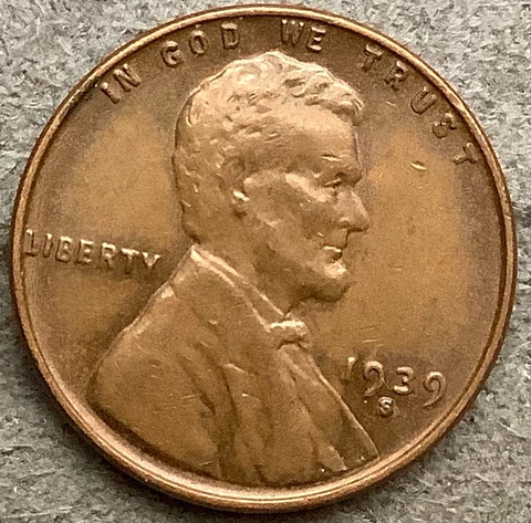 1939 S * Lincoln Wheat Cent - High Grade ~ A734 Cover