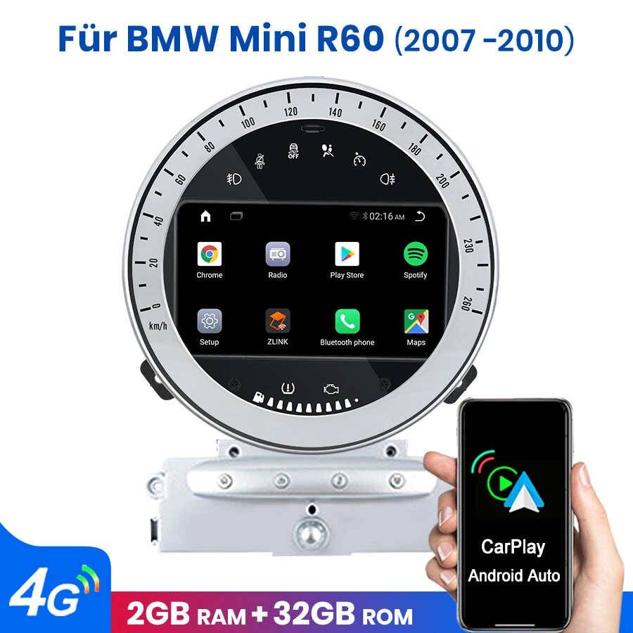 9" 2+32GB Android 12 Autoradio GPS Navi für BMW Mini Cooper R55 R56 2007-2013 - Bild 1 von 4