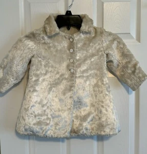 Vintage Faux Fur Jacket Coat Beige Girls Childs 4/6 - Picture 1 of 4