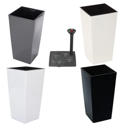 Blumenkübel mit Bewässerungssystem Hochglanz Pflanzgefäß 6 FARBEN G:L 25x25x46cm - Bild 1 von 2