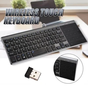 Slim Mini Wireless Keyboard With Touchpad For Computer PC Connected Smart TV AU - Picture 1 of 14
