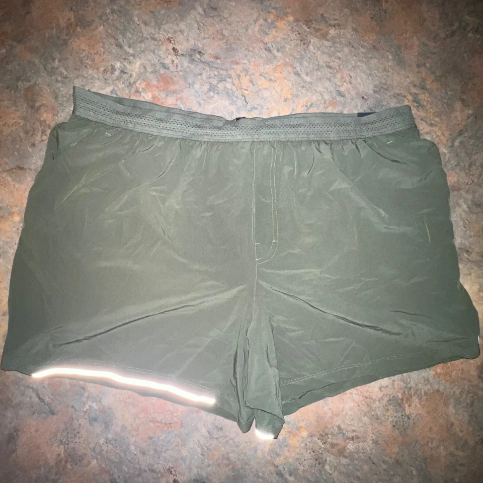 VRST Mens Green Running Velocity Shorts 5" Brief Lined Breathable Size 2XL