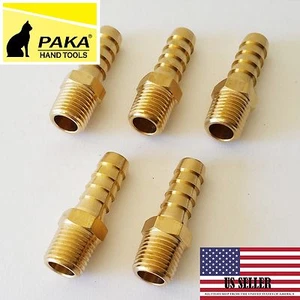 5PZ- 3/8" BARBA TUBO X 1/4 MASCHIO NPT raccordo tubo ottone filo NPT carburante gas acqua - Foto 1 di 2