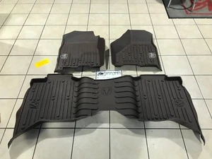 09-23 Dodge Ram Crew Cab All Weather Floor Mats Front & Rear Brown Factory Mopar - Picture 1 of 3