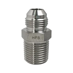 Adattatore JIC maschio da 1/2"" NPT maschio a 1/2"" attacco tubo svasato connettore tubo SS304 - Foto 1 di 3