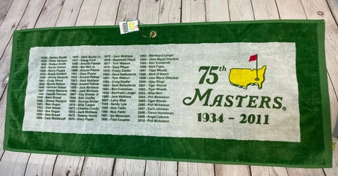 2011 75th MASTERS GOLF TOWEL 38"x 16" Brand New With Tags Cover