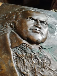 Arnaldo Filone Piastra Bronzo Beethoven Antica Scultura Inizi XX Sec Milano - Imagen 1 de 13