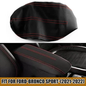 Leather Armrest Cover For 2021-2023 Ford Bronco Sport Console Box Cushion Pad - Picture 1 of 6