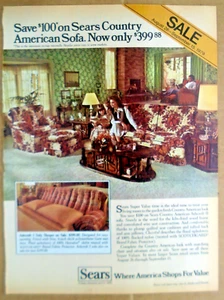 Sears Country American Möbelsofa Verkauf Vintage 1979 Druck Werbung 8 x 10" - Bild 1 von 3