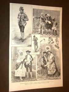 Il Carnevale di Torino nel 1886 Arlecchino e altre maschere storiche - Picture 1 of 1