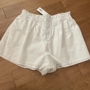 NWT JANIE and JACK Smocked Waist Lined white Shorts size 16 - Picture 1 of 6