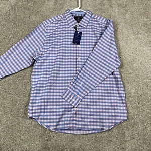 NEW Report Collection Long Sleeve Button Down Shirt Men's 2XL Blue Orange - Picture 1 of 8