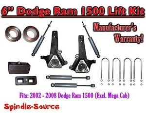 6" Front 3" Rear Spindle Coil Block Lift + SHOCKS FOR 02 - 08 Dodge Ram 1500 2WD - Bild 1 von 1