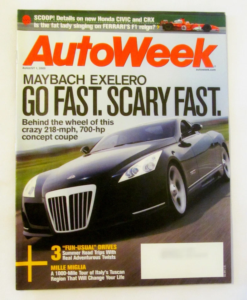Vintage AutoWeek Magazine - August 1, 2005 - Sports Car Automotive Performance Foto 1 de 1