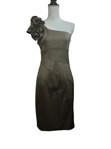 Jessicas Simpson Womens Olive Green One Shoulder Dress 6 - Picture 1 of 5