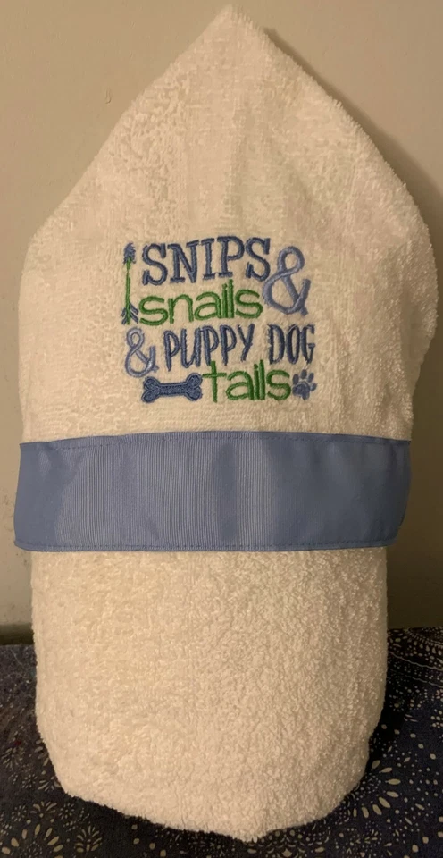 Toalhas de banho com capuz Snips and Snails and Puppy Dog Tails - tamanhos NB-3 e 4+ - Imagem 1 de 1