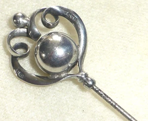 Superb Antique Charles Horner Art Nouveau Silver Hatpin, Chester 1906. - Picture 1 of 24