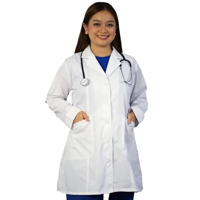 HeedFit Women's Lab Coat 35" Poly Cotton Professional Medical Coat - Image 1 of 4