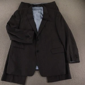 Traje Tommy Hilfiger XL Gris Estrecho Espiga Rayas 100% Lana 46R 38x28 - Imagen 1 de 24