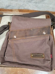 Augur Cross Over Bag - Unisex - Brown Canvas Messenger Style - Picture 1 of 11