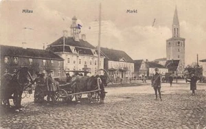 Latvia - JELGAVA Mitau - The market - Publ. Fritz Krauskopf - Picture 1 of 2