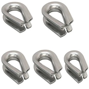 5 Pcs 3/16" Stainless Steel Heavy Duty Wire Rope Thimble Marine Cable Shade Sail - Bild 1 von 2