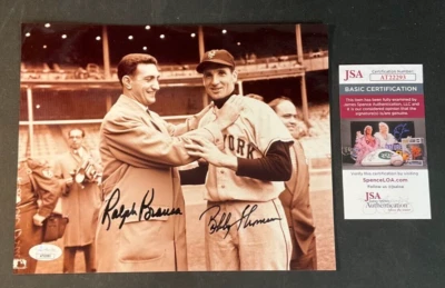 Ralph Branca&Bobby Thomson Signed Photo JSA w/COA "Shot Heard 'Round The World"! - Image 1 of 4