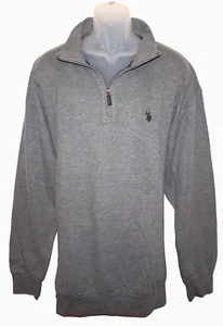 US POLO ASSN Hombres 1/4 Cremallera Polar Pullover Sudadera GRANDE 2XB Campus Gris Nuevo con Etiquetas - Imagen 1 de 7