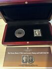 Penny Black 170th Anniversary Stamp and Blackened 1.24h  24ct Gold  Coin Crown