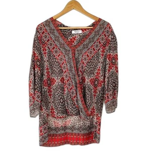 Bailey 44 Women's Santa Fe Trail Crossover V- Neck Medallion Print Top Size S - Picture 1 of 8
