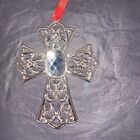 Lenox Bejeweled Cross Ornament Silverplate 856360