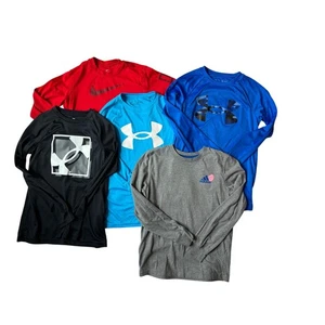 Boys Long Sleeve Shirt Lot, Under Armour, Adidas, Nike, Medium, 10/12 - Picture 1 of 12