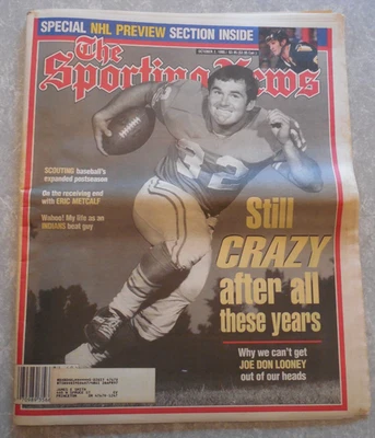 SPORTING NEWS Magazine, OCTOBER 2, 1995, JOE DON LOONEY, ERIC METCALF, NHL! Foto 1 de 2