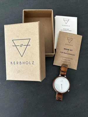 Kerbholz Damenuhr Hinze Walnuss - top Zustand keine 10x getragen - Bild 1 von 4