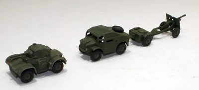 1/48 Dinky Toys #670,688,162B & 686 Field Gun Set 25 Pdr & Armored Car  - No Box - image 1 of 4