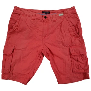 Pantalones Cortos de Carga Tommy Hilfiger Para Hombre Talla 36 Coral Bolsillo Trasero 100% Algodón Cremallera Mosca - Imagen 1 de 8