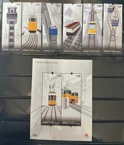 JUEGO Y HOJA TREN FERRY FERROCARRIL TELEFÉRICOS PORTUGAL 2010 15939-10B - Imagen 1 de 1