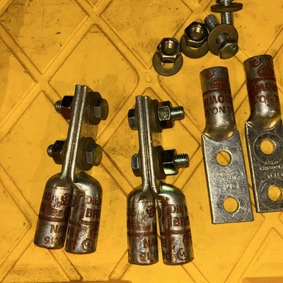 (quantity 6)- Ilsco 500 Kcmil Copper Crimp connector Lugs. 2 Hole 1/2" - Image 1 of 4