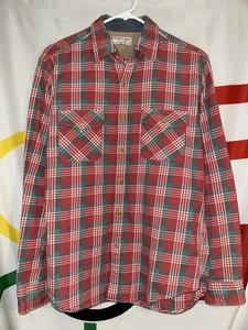 Wallace & Barnes Flanellhemd Herren Medium rot kariert Knopfleiste Baumwolle - Bild 1 von 5