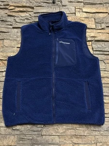 Vineyard Vines Men’s XL Sherpa Fleece Zip Vest Blue Outdoors Preppy - Picture 1 of 9
