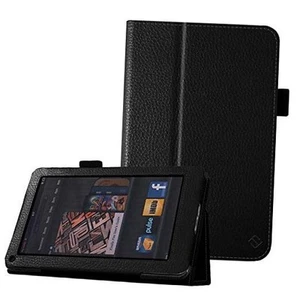 Folio Case for Kindle Fire 1st Generation - Slim Fit Stand Leather Cover Black - Picture 1 of 8