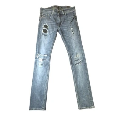 Jeans masculino Diesel Thavar slim skinny lavagem leve desgastado 29x32 - Imagem 1 de 4
